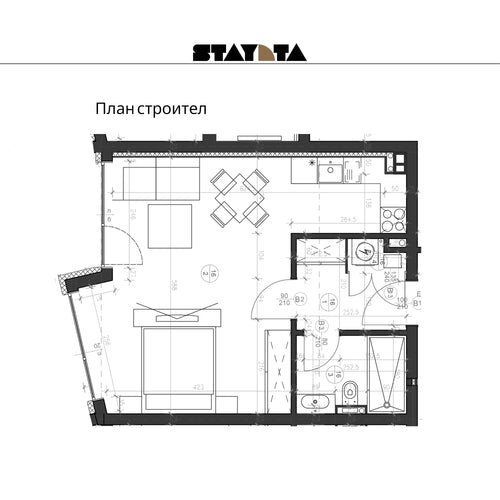 Апартамент от 20 до 60 кв.м