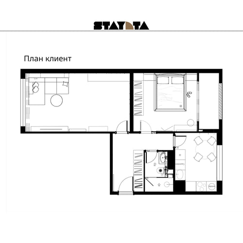 Апартамент от 61 до 120 кв.м.